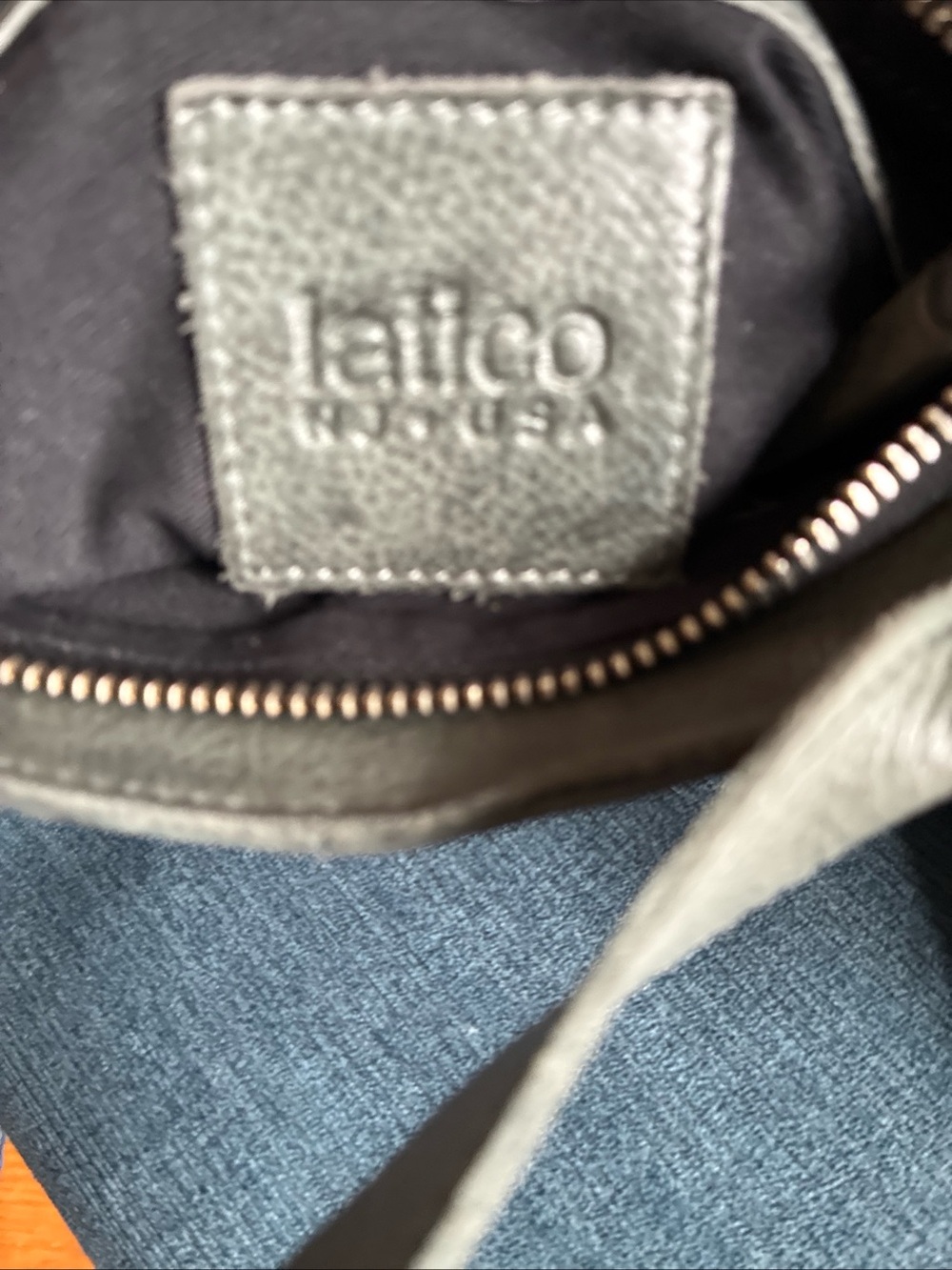Latico Bianca Leather Tote Crossbody Bag in gray/blue - Picture 8 of 8